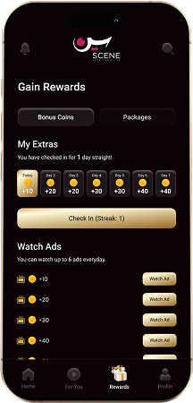Phone displaying Scene rewards